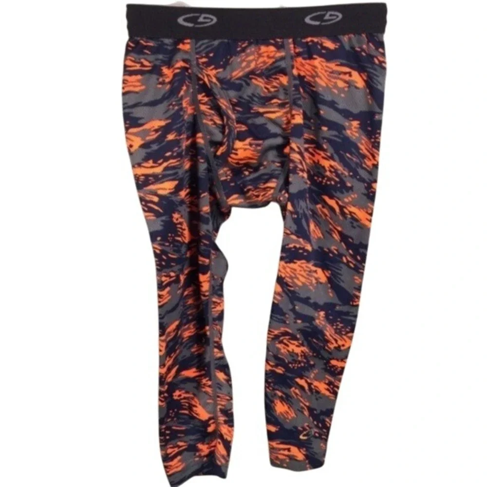 Champion C9 Kids Boys XS Thermal Sleepwear‎ Set Orange Black Long Sleeve